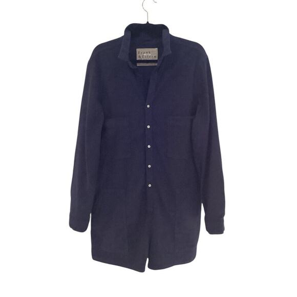 Frank & Eileen Ireland Performance Linen Long Sleeve Playsuit In Navy Size XL - Picture 4 of 15